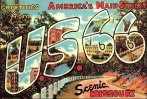 Vintage Route 66 postcard.